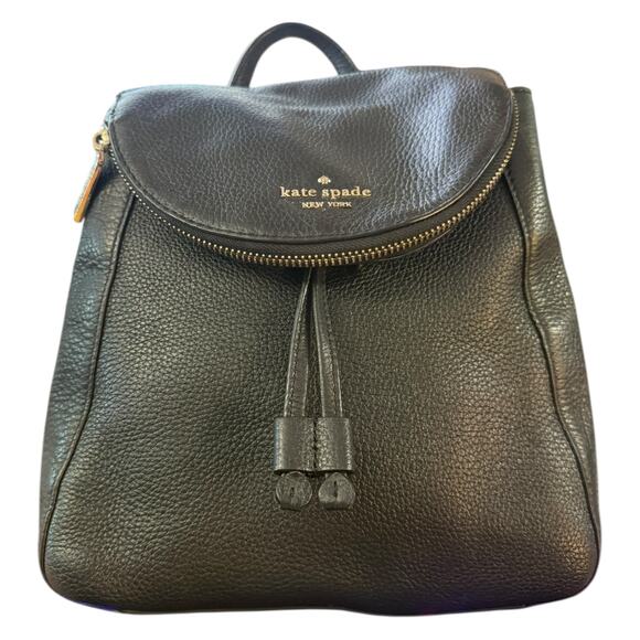 Kate Spade New York Black Pebbled Leather Backpack - Picture 4 of 10